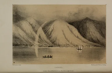 Lahaina, akwarela Roberta Elwesa (1819-1878), bogatego młodego brytyjskiego dżentelmena z Norfolk